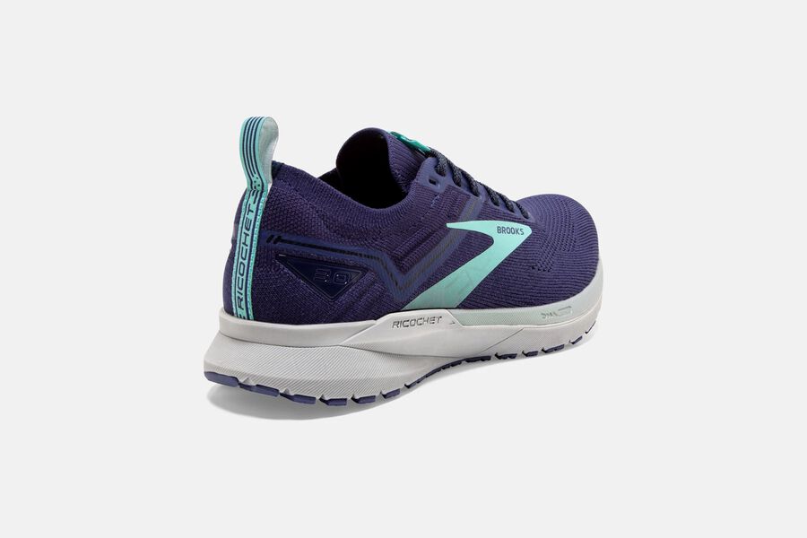 Brooks Running Shoes Womens Purple/Turquoise - Ricochet 3 Road - 3051-LTEIS